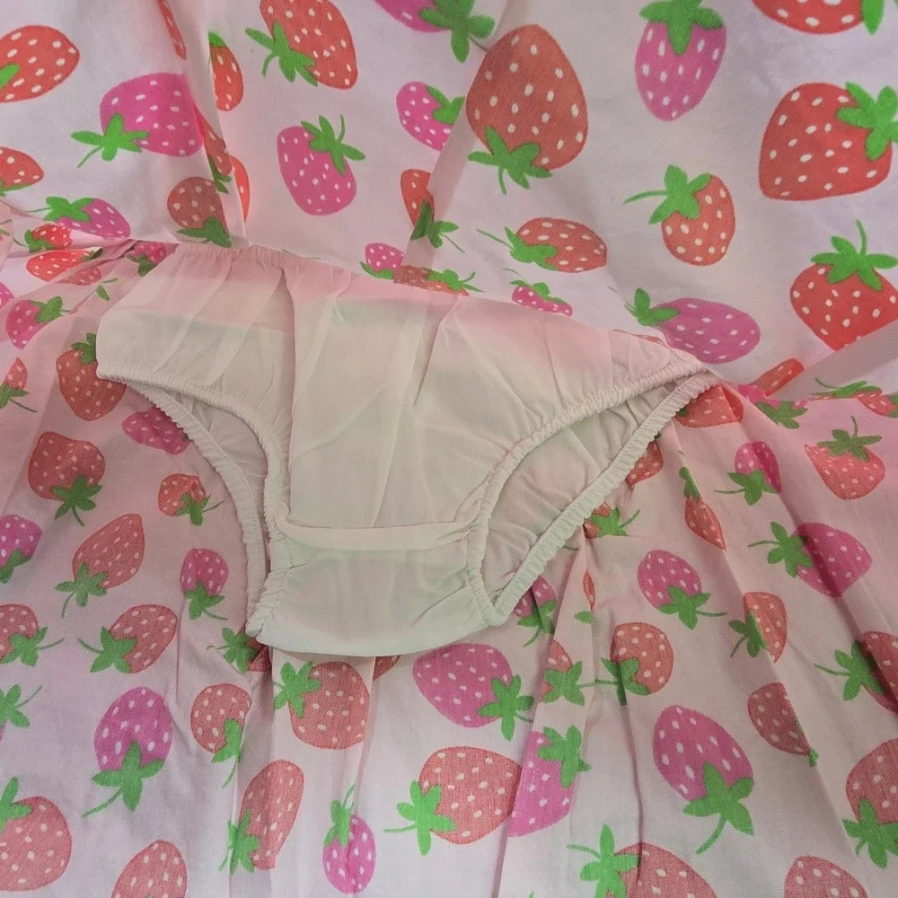 Gymboree 3T Girls Pink Strawberry Print Summer Dress with Ruffle Trim NWT